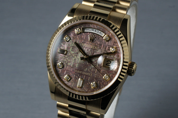 2006 Rolex 18K Day-Date 118235 Mother of Pearl Diamond Dial and Box and Papers