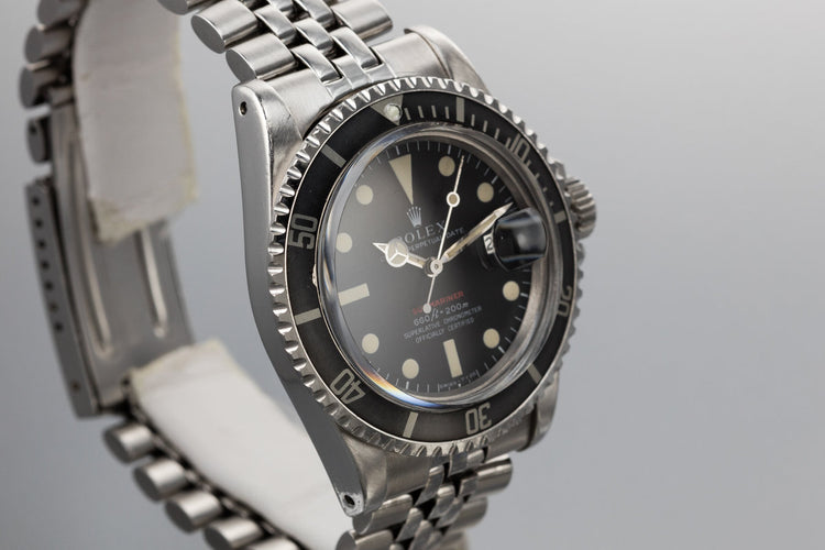 1972 Rolex Red Submariner 1680 MK IV Dial with Box and Papers