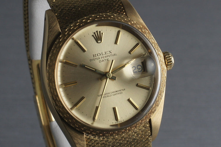 1982 Rolex Solid 18K Date 1514 with Rare Rolex Band