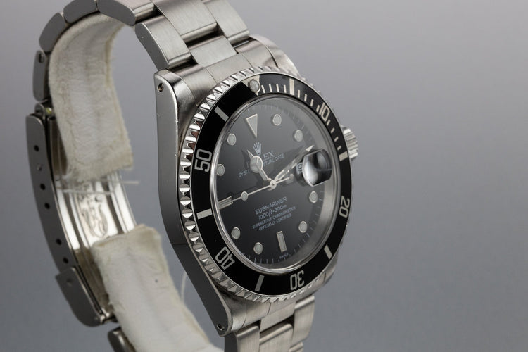 1999 Rolex Submariner 16610 SWISS Only Dial with Box and Papers