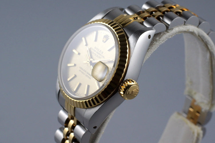 1989 Rolex Ladies Two Tone DateJust 69173 Champagne Dial with Box and Papers