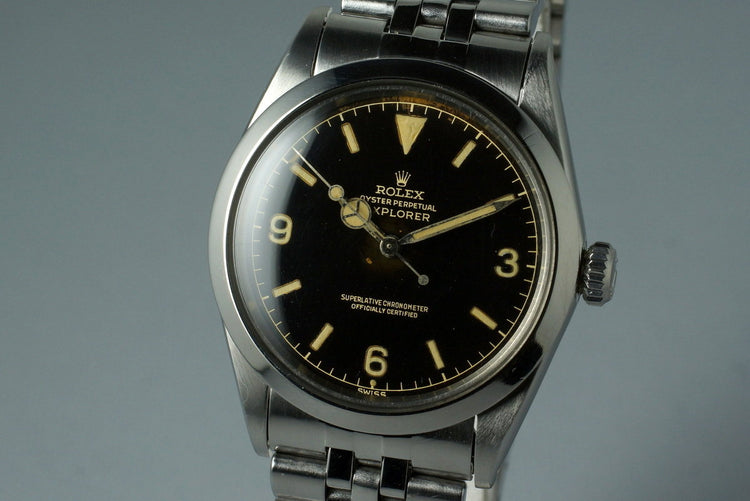 1963 Rolex Explorer 1 1016 Glossy Gilt Dial with Box and Papers