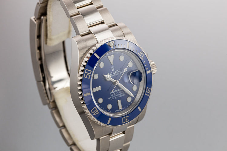 2018 Rolex 116619LB 18K White Gold Blue Submariner with Box and Papers