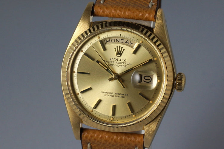 1975 Rolex YG Day-Date 1803 Champagne Dial with Box and Papers