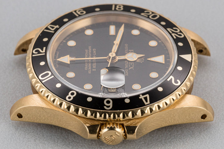 1990 18K YG Rolex GMT-Master II 16718 Black Dial