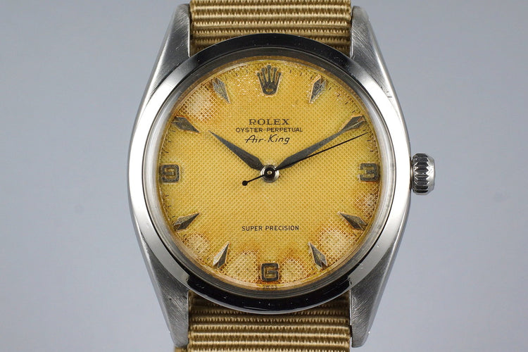1958 Rolex Air-King 5504 Tropical Non-Luminous Cream Waffle Dial