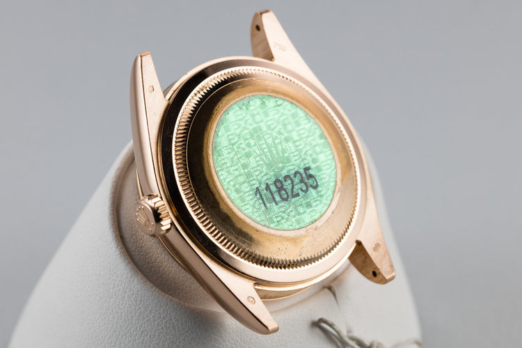 2005 Rolex 18K Rose Gold Day-Date118235 Diamond Meteorite Dial with Box and Papers