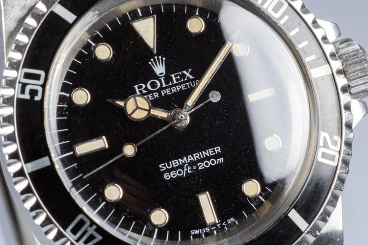 1984 Vintage Unpolished Rolex Submariner 5513 Glossy White Gold Surround Dial