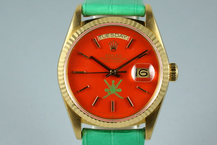 1987 YG Day-Date 18038 with Red Stella Oman Dial