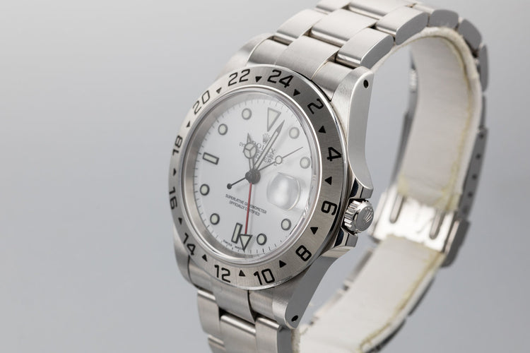2000 Rolex Explorer II 16570 White Dial with Box and Papers