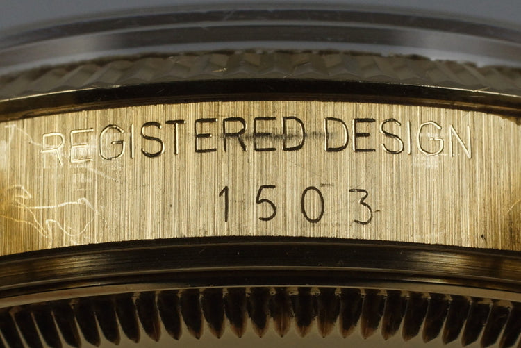 1979 Rolex 14K YG Date 1503 Silver Dial with Papers