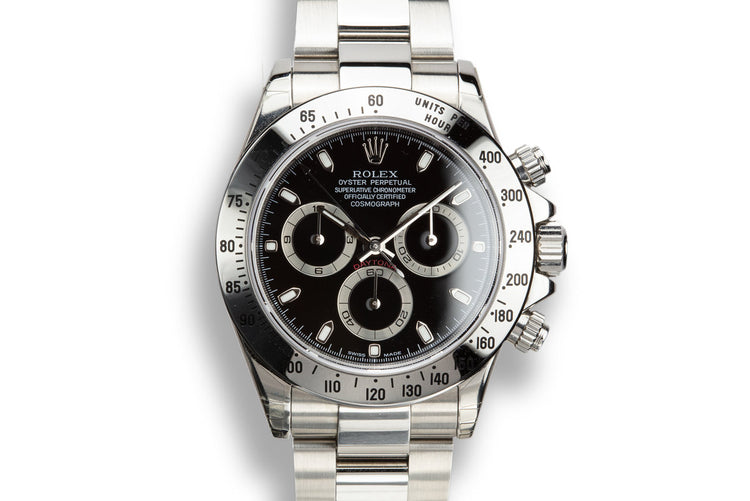 2003 Rolex Daytona 116520 Black Dial Still In Factory Protective Stickers with Box and Papers