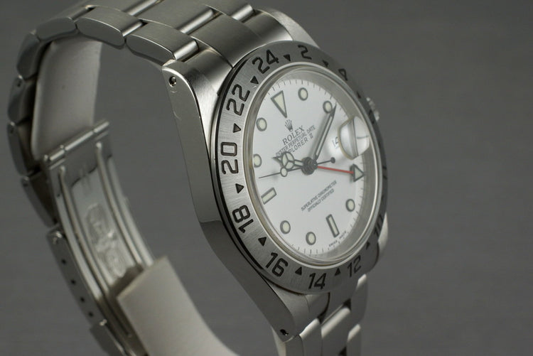 2002 Rolex Explorer II 16570 White Dial with Box and Papers