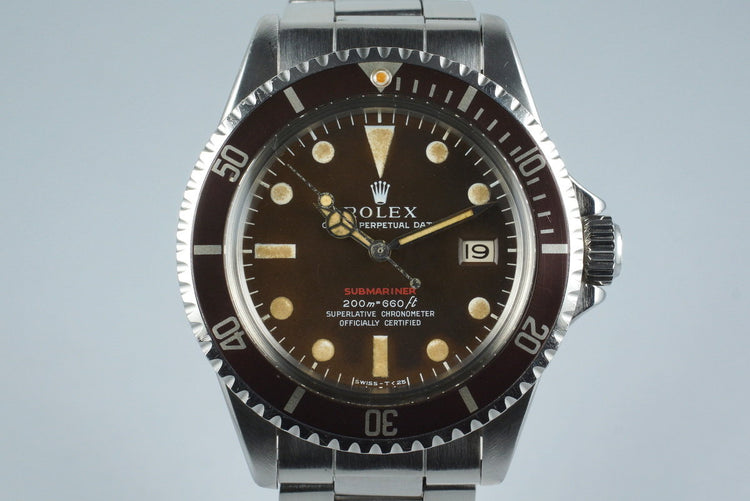 1969 Rolex Red Submariner 1680 Meters First Mark II BROWN dial with RSC Papers