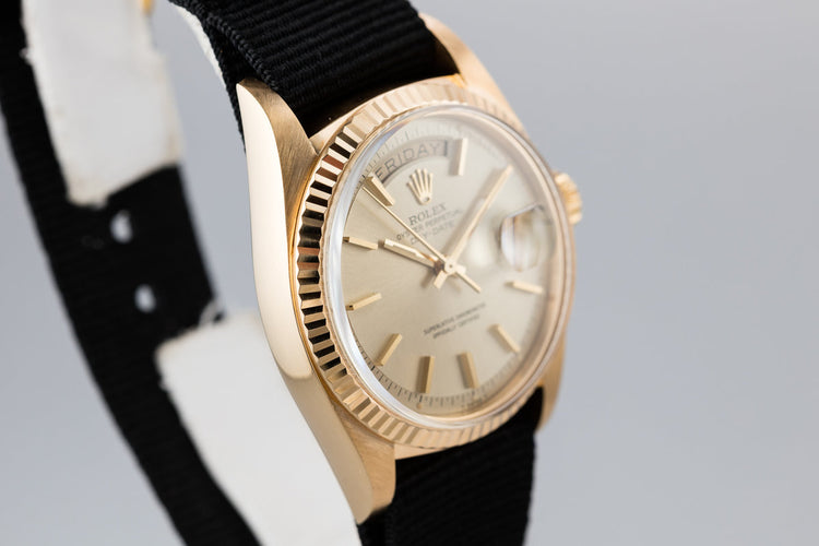 1972 Rolex 18K YG Day-Date 1803 with Box and Papers