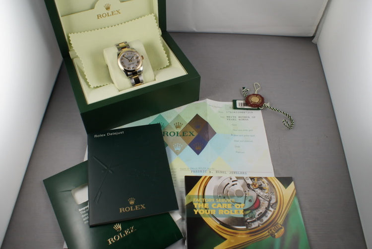 2006 Rolex Midsize 18K/SS Datejust 178243 with Box and Papers