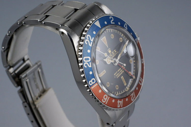 1960 Rolex GMT 1675 PCG Gilt OCC Chapter Ring