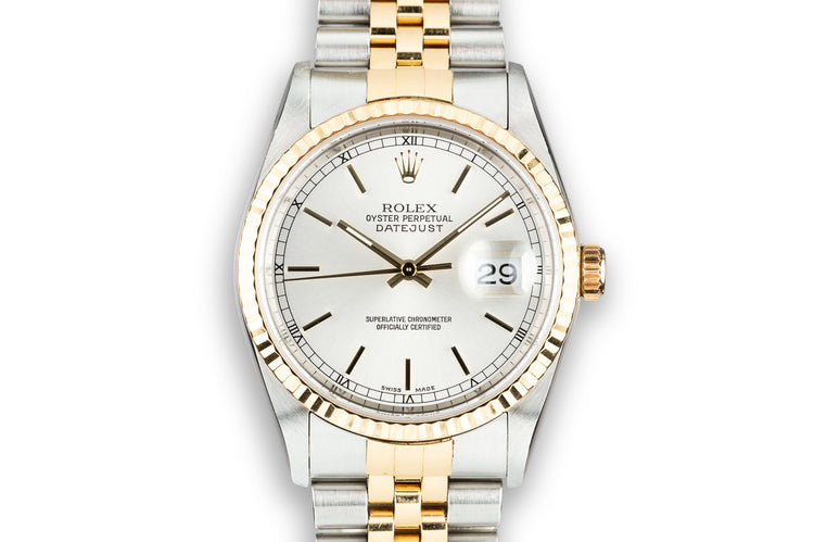 2002 Rolex Two-Tone DateJust 16233 Silver Dial