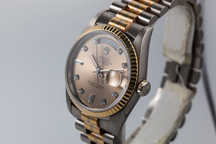 1995 Rolex Two Tone Day-Date 18239B with Diamond Dial and Tridor President Bracelet