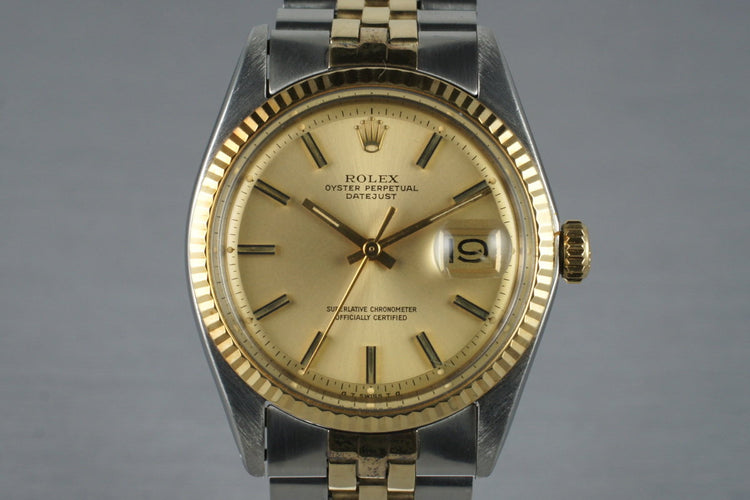 1972 Rolex Two Tone DateJust 1601 Champagne Sigma Dial