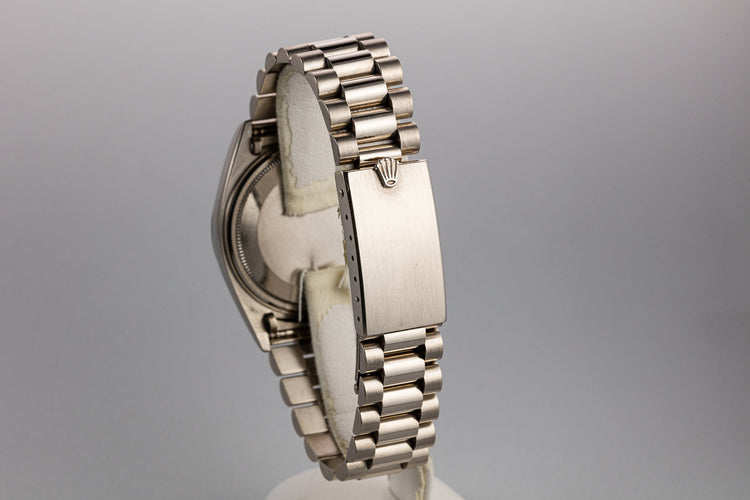 1972 Rolex 18K White Gold Day-Date 1803 Silver Dial with Box and Double Papers