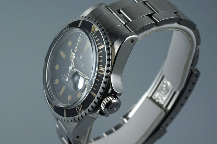 1971 Rolex Red Submariner 1680 Mark V Dial with Box and Papers