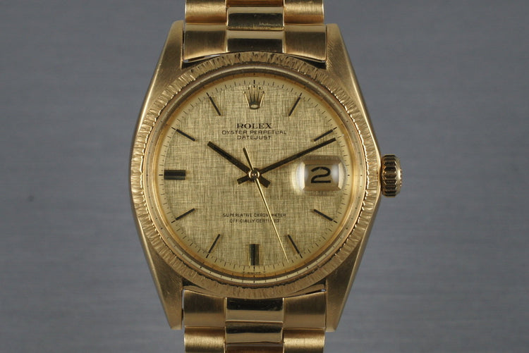 1969 Rolex YG DateJust 1607 with Box and Papers