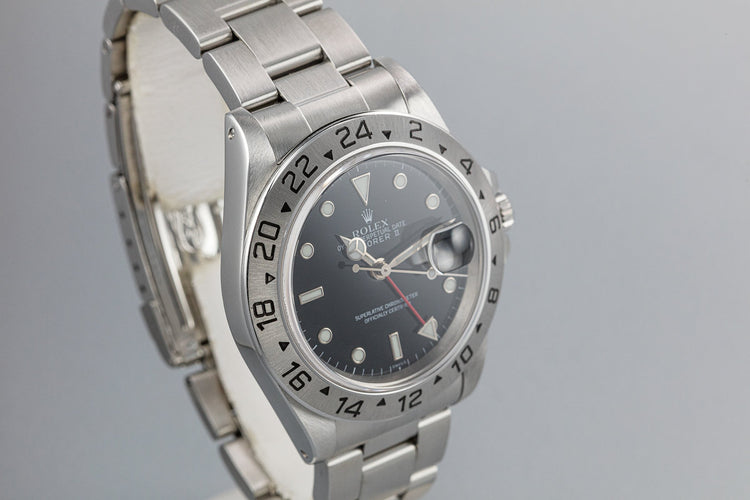 1999 Rolex Explorer II 16570 "SWISS" Only Black Dial with Box and Papers