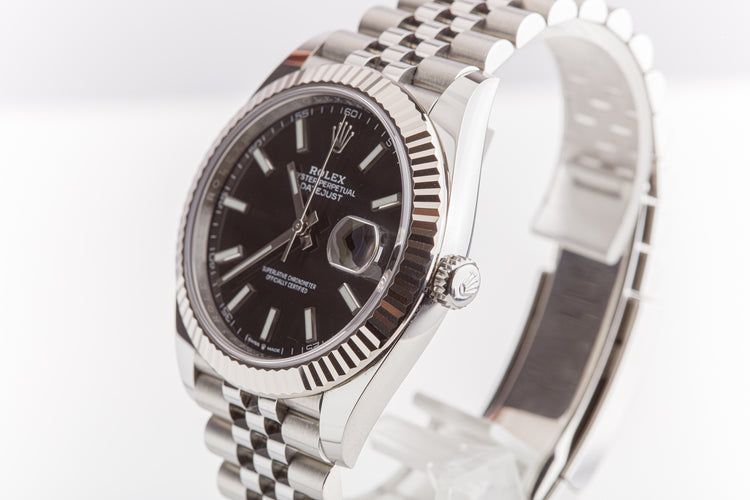 2020 Rolex 41mm Datejust 126334 Black Dial Jubilee Bracelet & Fluted Bezel with Full Set