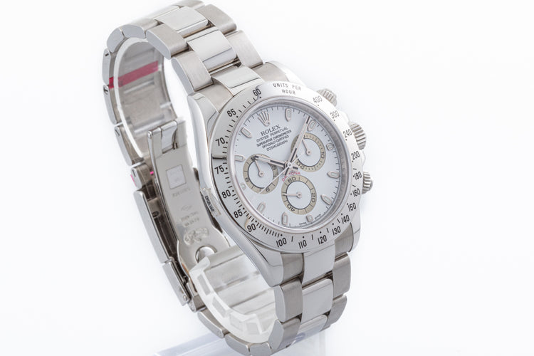 2007 Rolex Daytona Cosmograph 116520 White Dial Hangtags, Box & Card + stickers