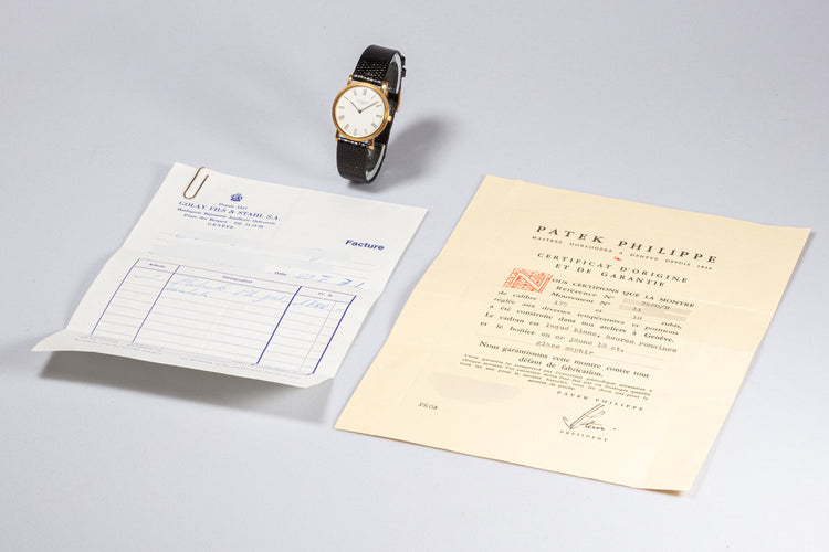 1971 Vintage Patek Philippe 18K YG Calatrava 3520D with Papers & Original Receipt