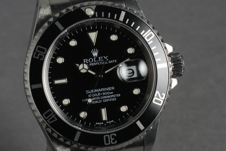 2001 Rolex Submariner 16610 with Box and Papers