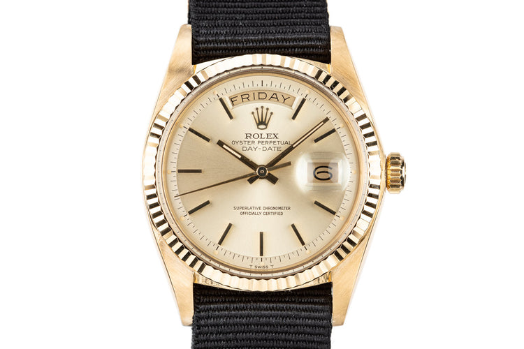 1972 Rolex 18K YG Day-Date 1803 with Box and Papers