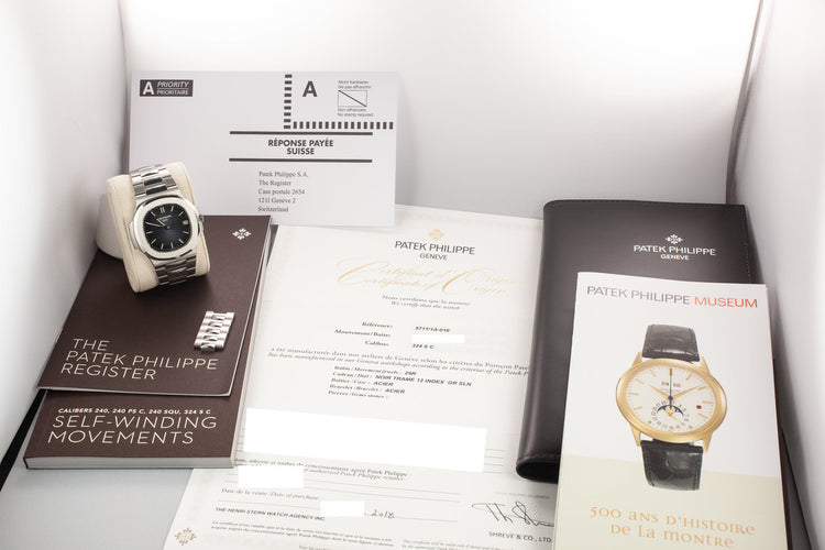 2018 Patek Philippe Nautilus 5711/1A-010 Blue Dial with Box and Papers