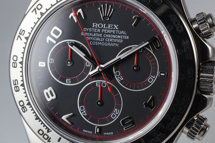 2006 Rolex Daytona 18K White Gold 116509 Black Dial with Box and Papers