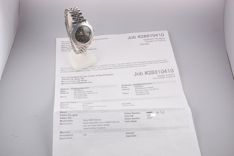 1959 Rolex GMT-Master 6542 "Spider Cracked" Gilt Dial