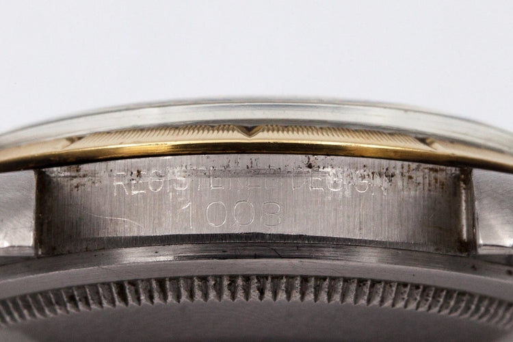 1965 Rolex Two Tone Oyster Perpetual 1008 Zephyr Dial and Bezel with Gilt Tropical Dial
