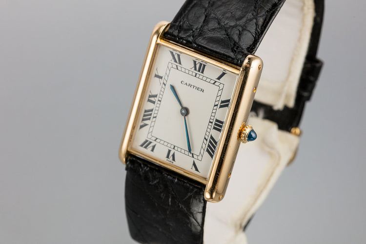 1970's Cartier 18K YG Louis Cartier Tank Jumbo Automatic