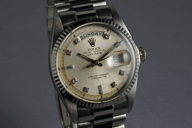 1969 Rolex 18K White Gold Day-Date 1803 with Factory Diamond Dial