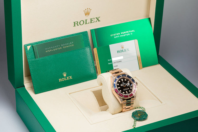 2020 Rolex GMT-Master II 18K "Everose" Gold 126755SARU Full Set