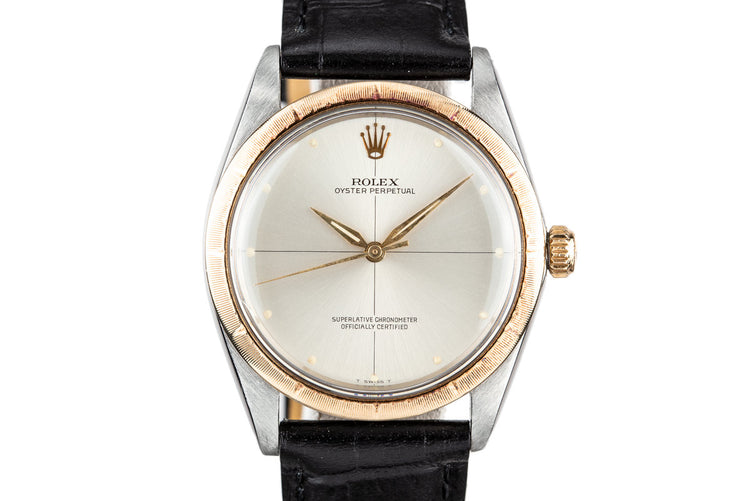 1967 Rolex Two Tone Oyster Perpetual 1008 Silver Zephyr Dial