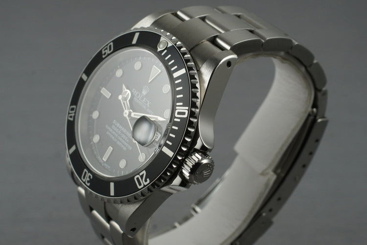 2001 Rolex Submariner 16610 with Box and Papers