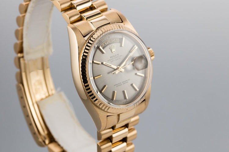 1970 Rolex 18K Day-Date 1803 Grey Dial
