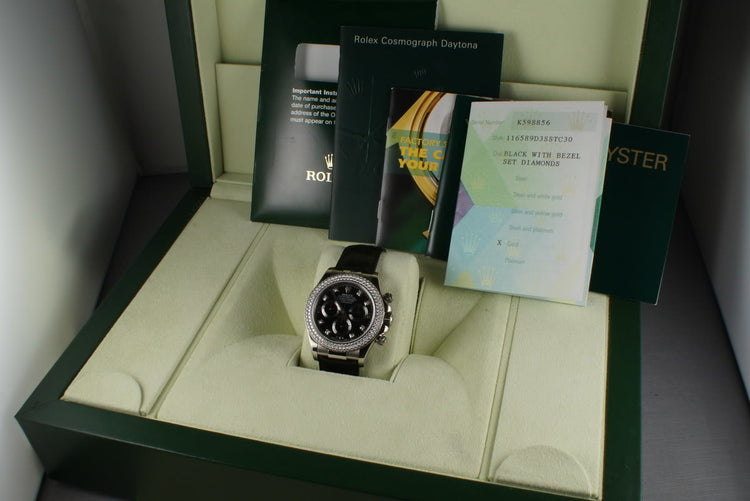 2001 Rolex WG Daytona 116589 with Factory Diamond Bezel and Dial