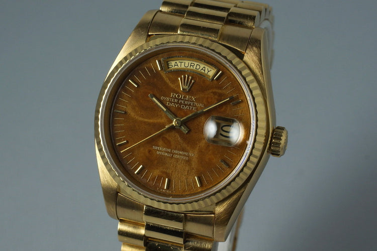 1979 Rolex YG Day-Date 18038 with Wood Dial