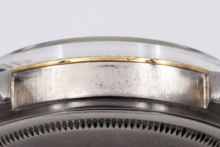 1961 Rolex Two Tone DateJust 1601 Glossy Gilt Black Dial