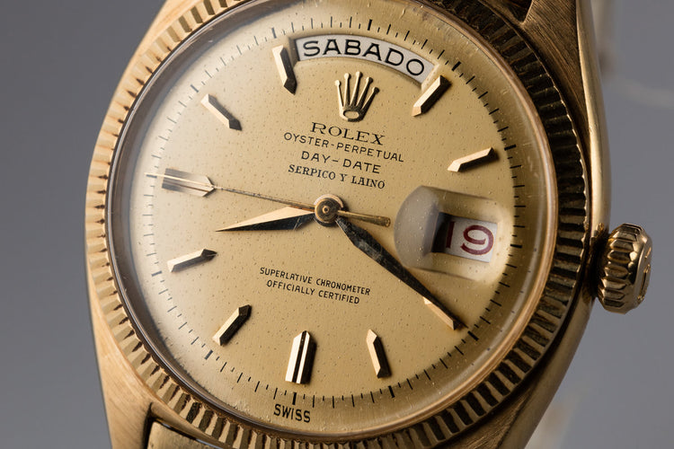 1958 Rolex 18K YG Day-Date 6611B with Serpico Y Laino Dial
