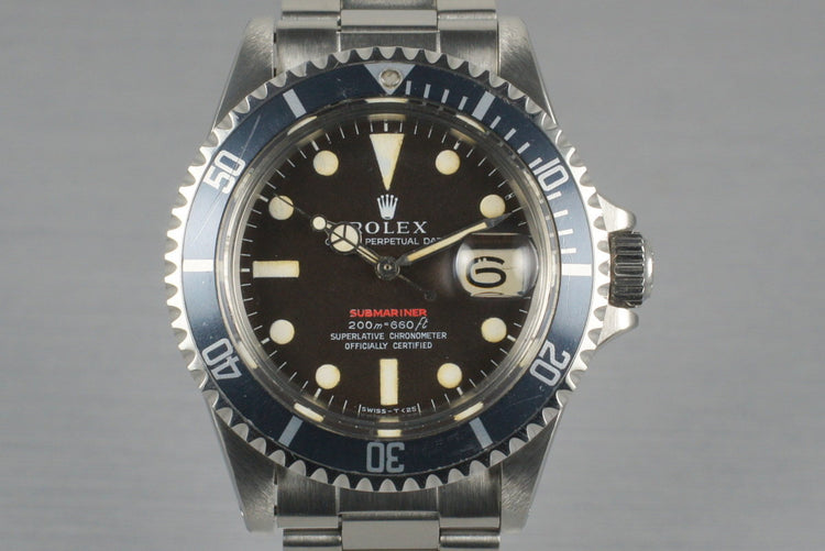 1969 Rolex Red Submariner 1680 with Brown Dial and Papers