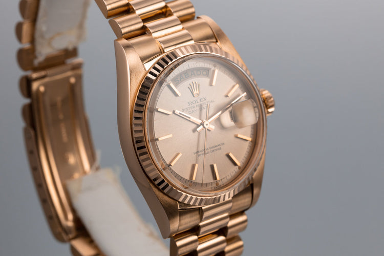 1972 Rolex 18K Rose Gold Day-Date 1803 with Spanish Day Wheel