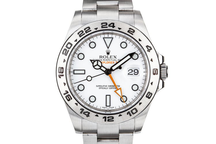 2014 Rolex Explorer II 216570 White Dial with Box and Papers